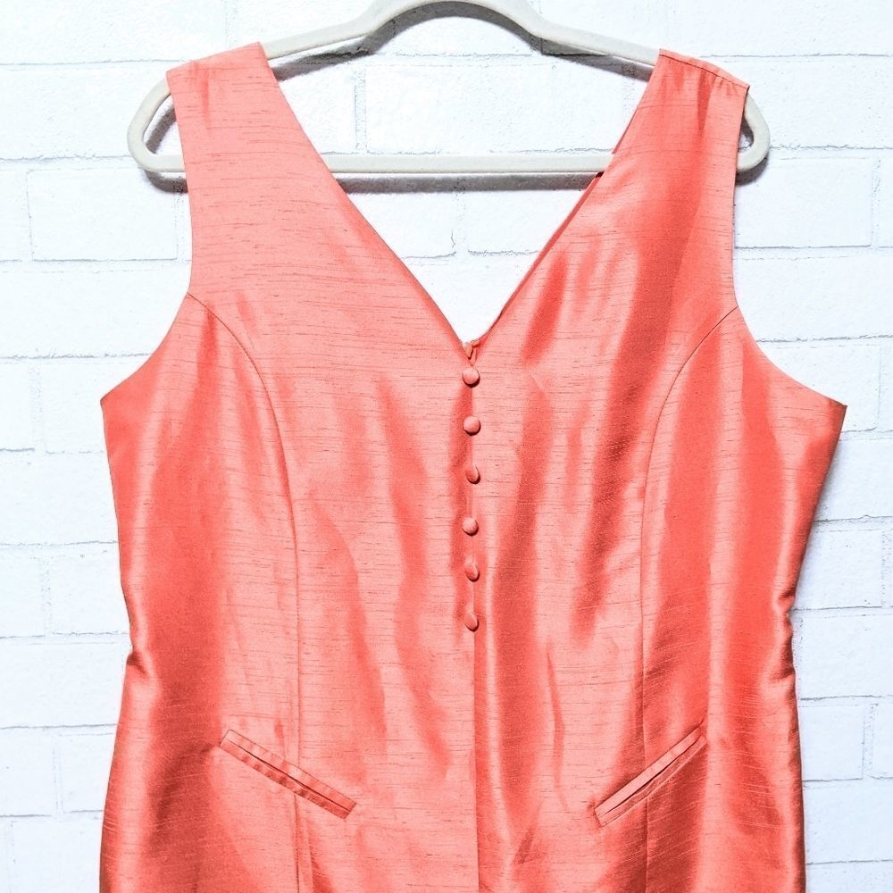 UJA UN JOUR AILLEURS Orange Coral Sheath Dress 16 - Picture 2 of 9